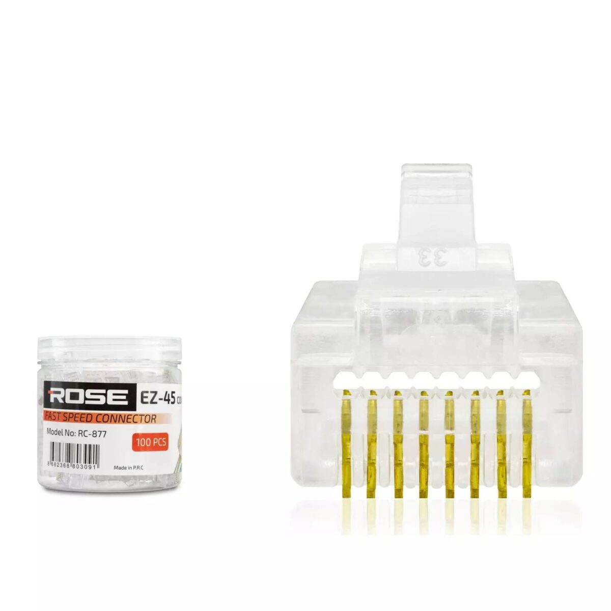 ROSE RC-877 CAT6 EZ Style FU Konnektör Gold 100'lü Paket - Görsel 2