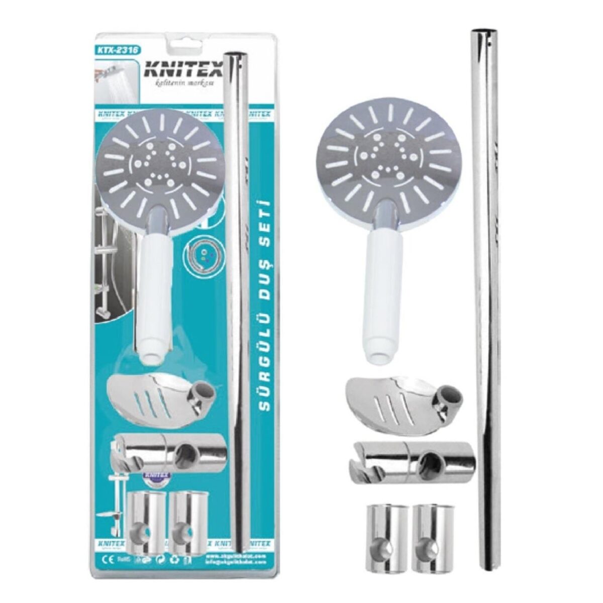 Knıtex KTX-2316 Sürgülü Duş Seti Krom - Görsel 2