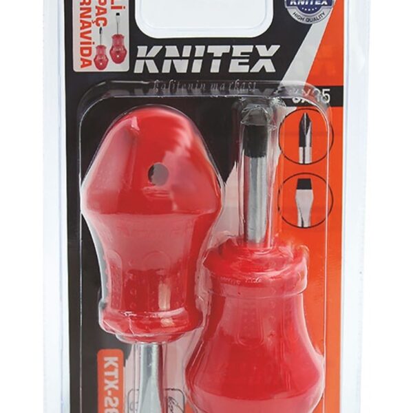 Knitex KTX-2678 Topaç 2'li Tornavida Seti - Kırmızı