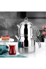 Lines Yonca Belinda Orta Boy Çelik Çaydanlık Metal Kulp