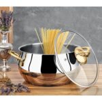 Lines Zeycan Altın Kulp Derin Küre Paslanmaz Çelik Tencere 22 cm