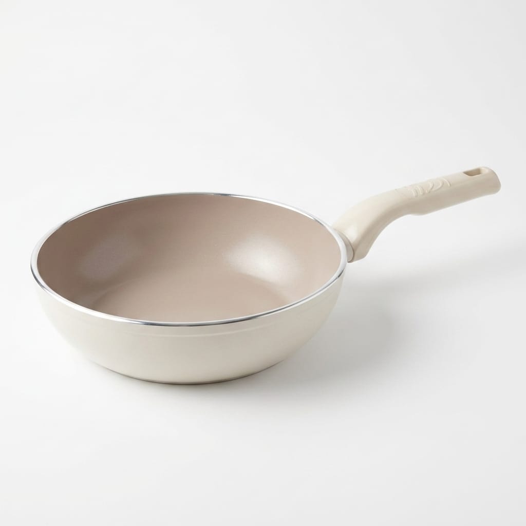 Korkmaz Ornella A3984 24 cm Granit Wok Tava - Vanilya