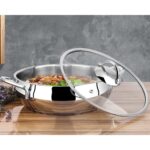 Lines Zeycan Metal Kulp Basık Küre Paslanmaz Çelik Tencere 24 cm