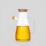 Cebe Home 900 ml Bambu Kapaklı Cam Yağlık ve Sirkelik