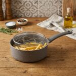 Mehtap 22 cm Sepetli Granit Kızartma ve Cips Tenceresi Gri