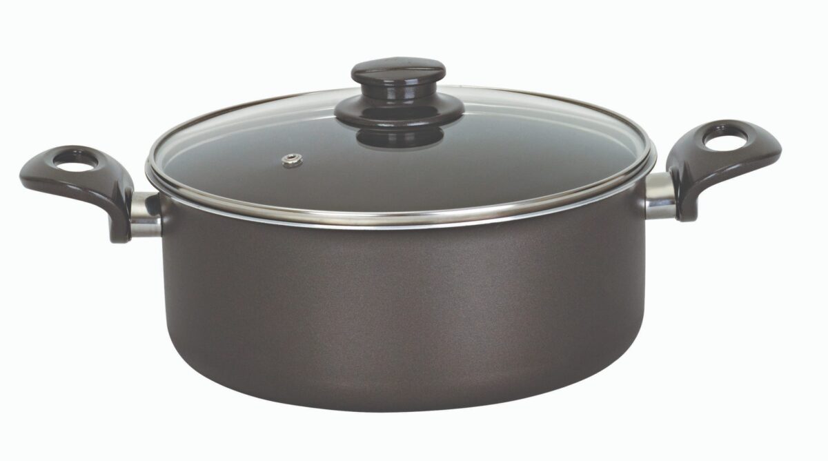 image1-452 Mehtap Onyx 26 cm Çift Taraflı Teflon Tencere Cam Kapaklı - Görsel 1