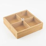 Mapero Bambu 4 Bölmeli Çerezlik Sunum Tabağı 21x21 cm