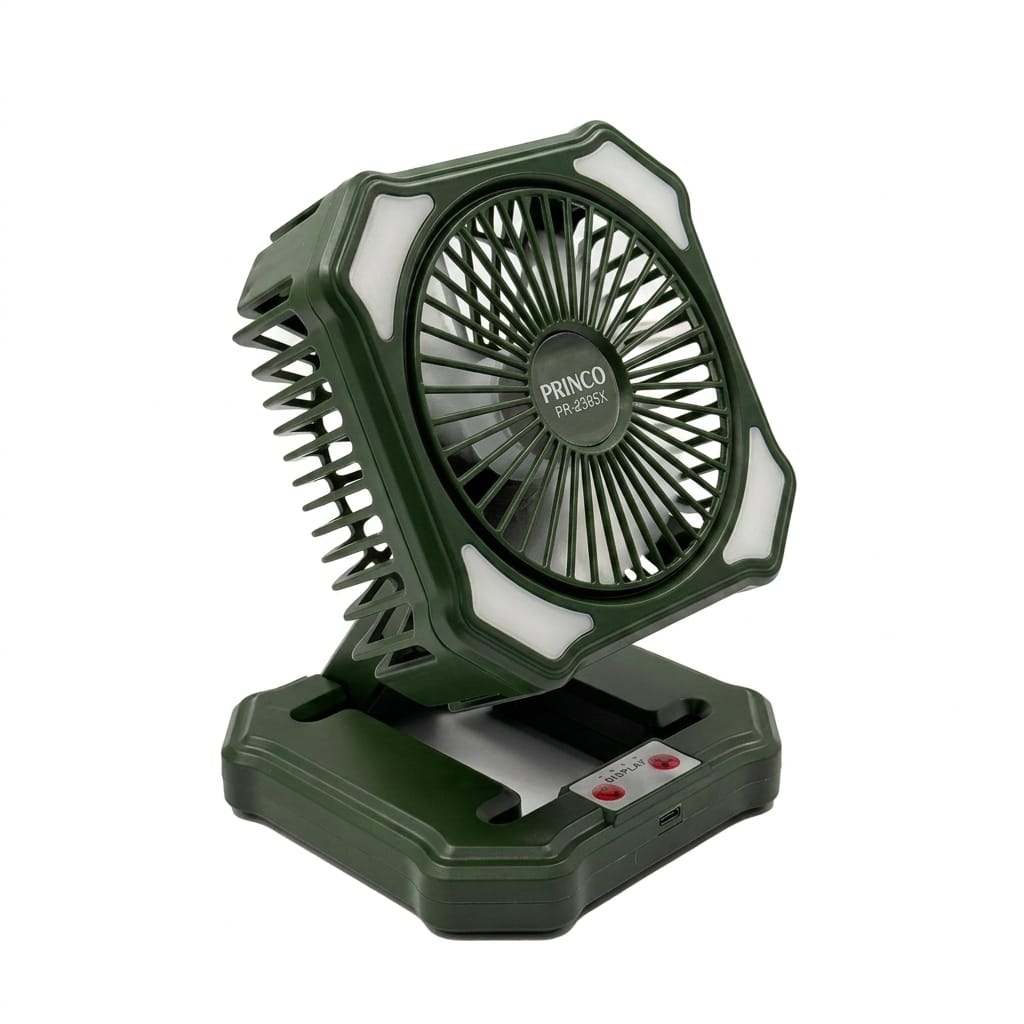 Princo PR-2365X Şarjlı Masaüstü Mini Fan Yeşil
