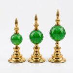 3'lü Dekoratif Desenli Gold Detaylı Küre Seti