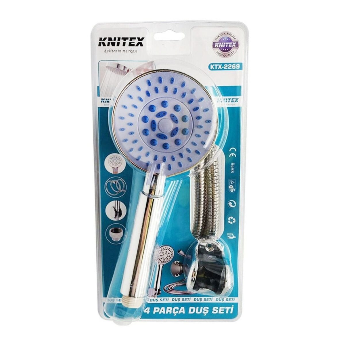 Knitex KTX-2269 4 Parça Vakumlu Duş Başlığı ve Seti