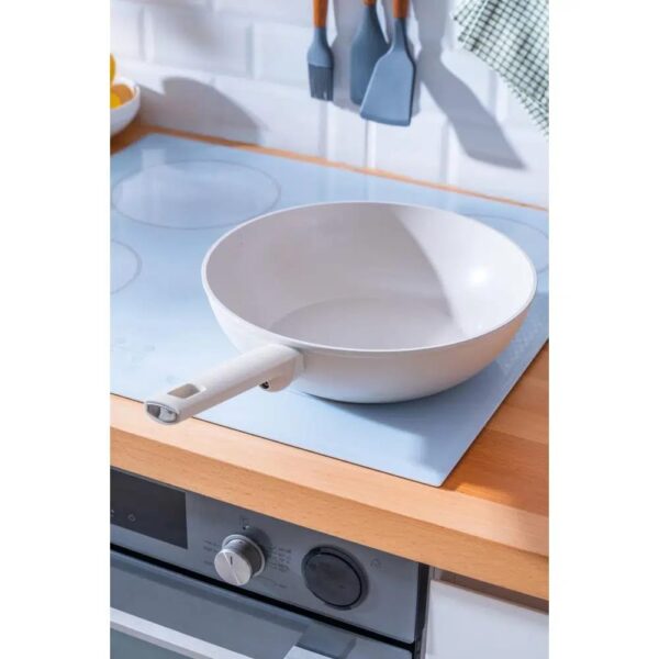 Acar Ultimate İndüksiyonlu Pro Dövme 28 cm Wok Tava Beyaz