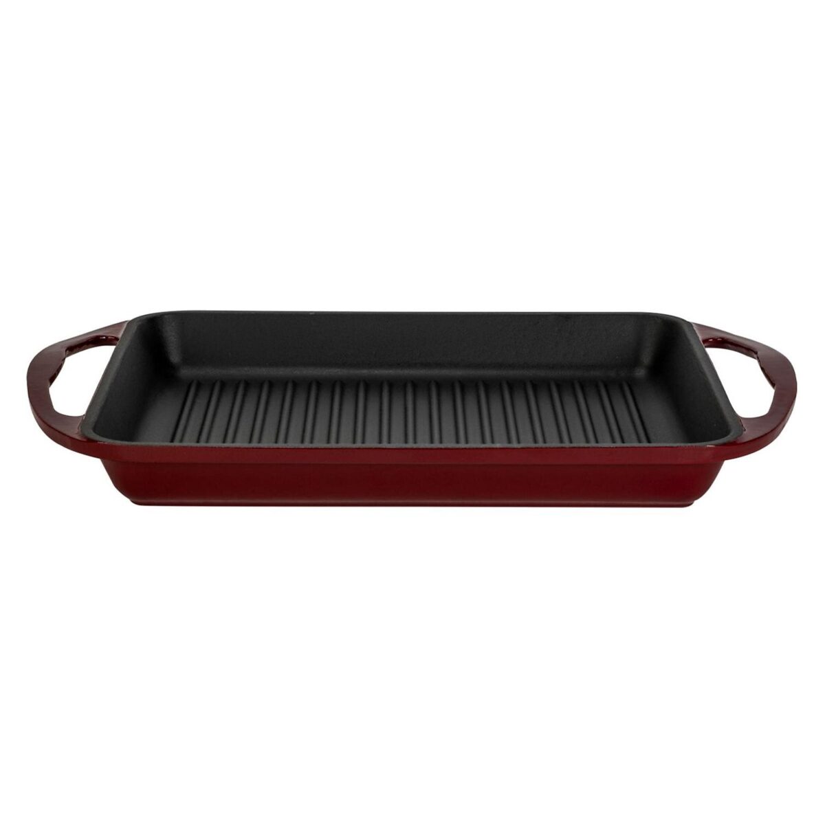 LAVA Dikdörtgen Döküm Demir Yekpare Çift Kulplu ızgara Tava 26x32 cm Bordo