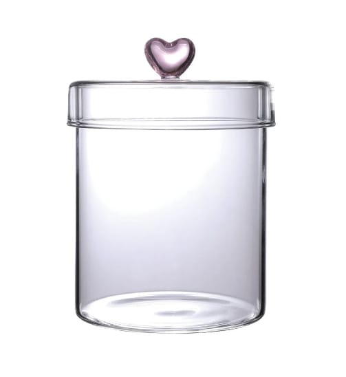 Perotti Hearts 750 ml Borosilikat Cam Kavanoz 10x12 cm