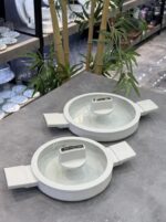 Acar Ultimate Pro Döküm Silikon Kapaklı Beyaz 2'li Sahan Seti 20-24 cm