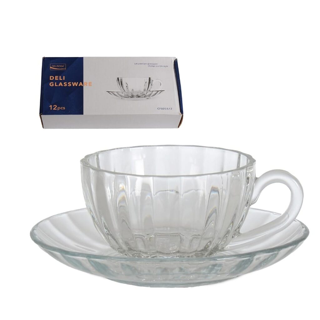 Delisoga CF025/L12 6 Kişilik Cam Çay Seti 12 Parça 170 ml
