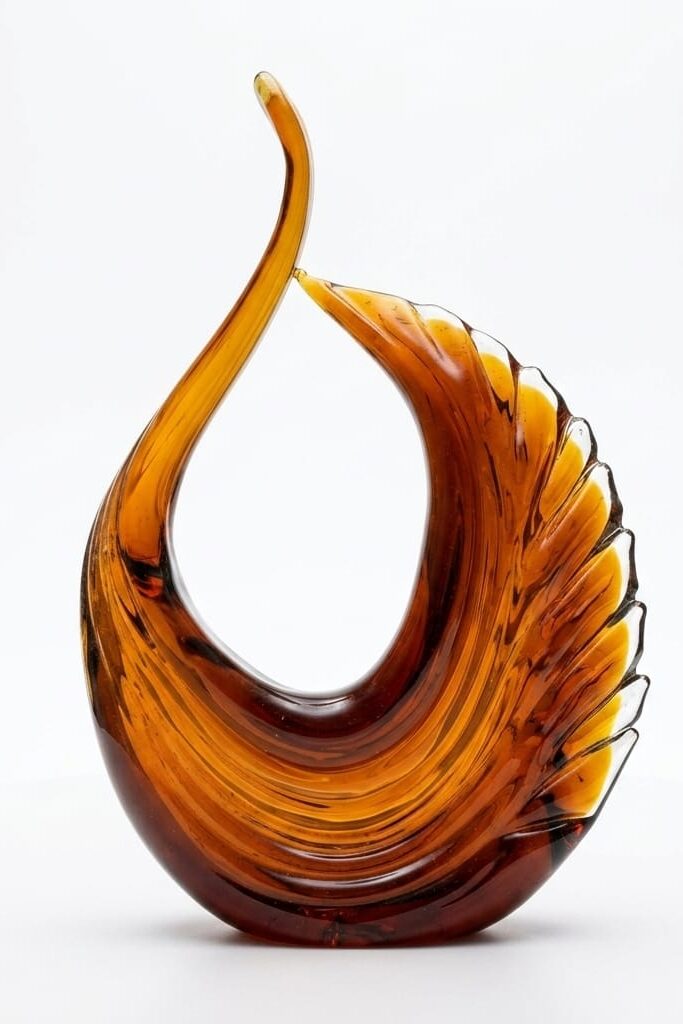 Amber Cam Kıvrım Motif Dekor
