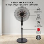 Cezer Tech 18 İnç 45 cm Sanayi Tipi Ayaklı Vantilatör Siyah