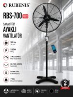 Rubenis RBS-700 Plus 30 İnç 76 cm Sanayi Tipi Ayaklı Vantilatör Siyah