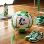 Voleybol Topu Antrenman ve Maç Topu Yeşil Desenli