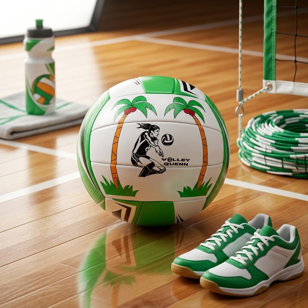Voleybol Topu Antrenman ve Maç Topu Yeşil Desenli