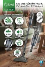 Kiwi KVC 4108 400W 2'si 1 Arada Dikey ve El Süpürgesi