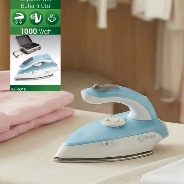 Kiwi Katlanabilir Seyahat Ütüsü 1000W Çelik Tabanlı Mini Ütü