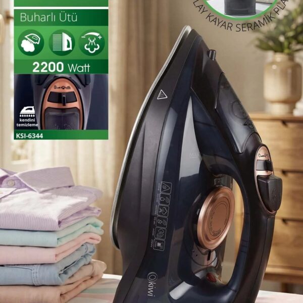 Kiwi KSI-6344 2200W Seramik Tabanlı Buharlı Ütü