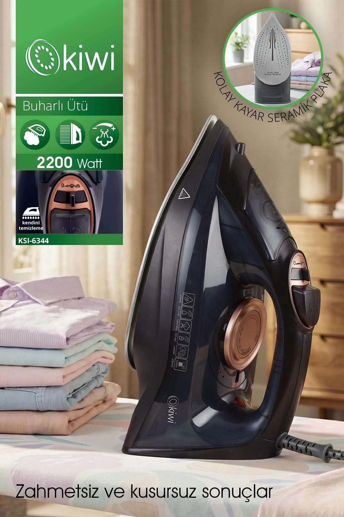 8681438105745-image-1 Kiwi KSI-6344 2200W Seramik Tabanlı Buharlı Ütü