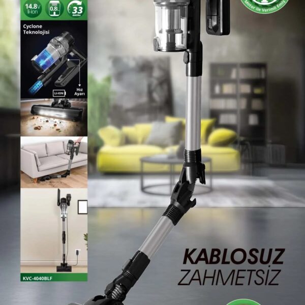 Kiwi KVC-4040BLF Katlanabilir Şarjlı Dikey Süpürge