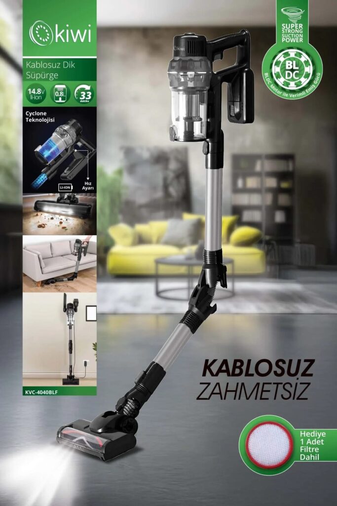 Kiwi KVC-4040BLF Katlanabilir Şarjlı Dikey Süpürge