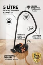 Fantom DC 3000 5 Litre Toz Torbalı Elektrikli Süpürge Siyah
