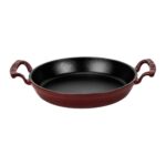 LAVA Yuvarlak Döküm Demir Yekpare Çift Kulplu Sahan 24 cm Bordo