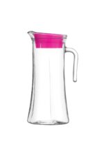 LAV Truva 1400 cc Kapaklı Cam Sürahi Pembe Kulplu