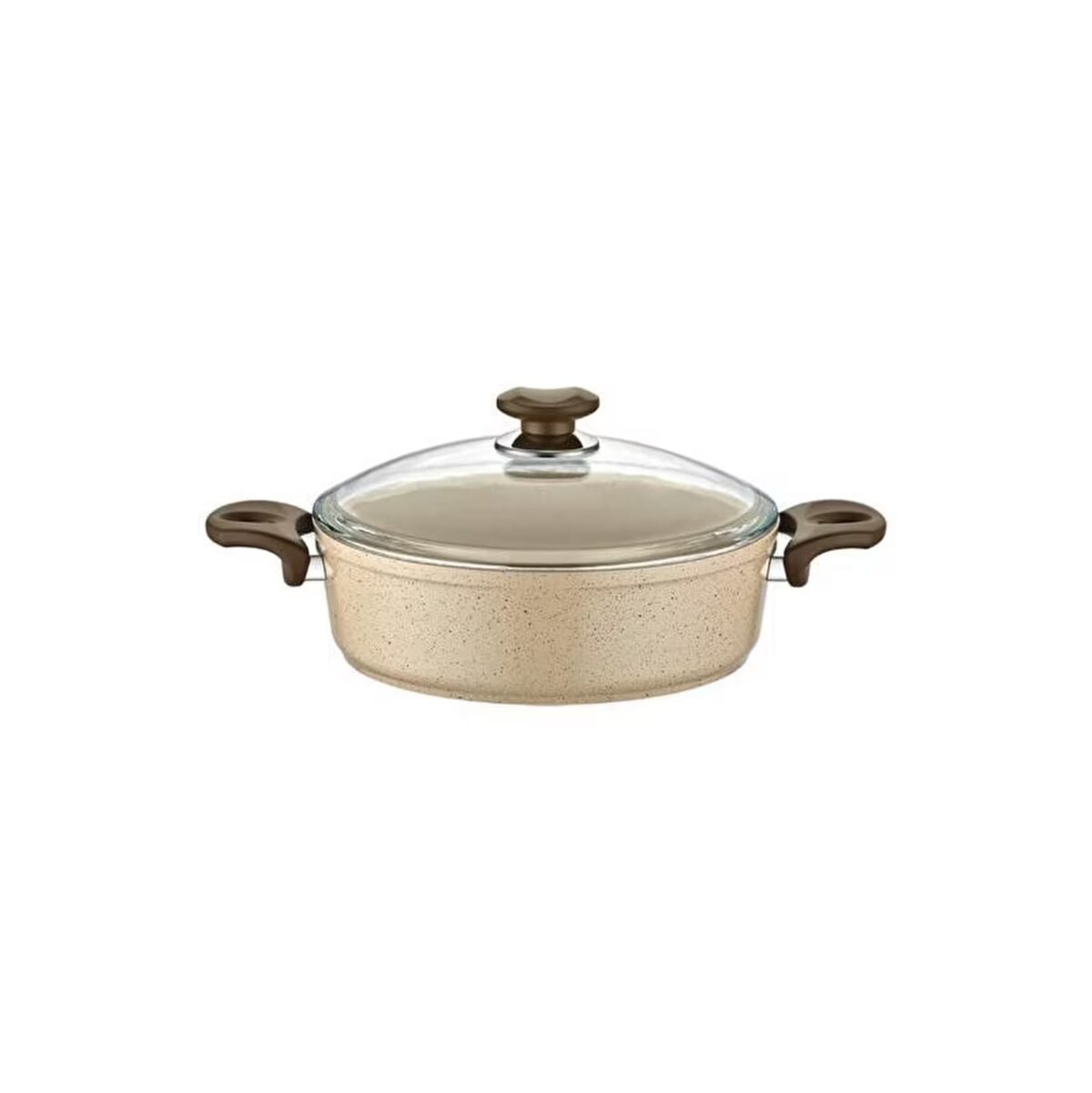 image1-515 Gülsan Safran Granit Basık Pilav Tenceresi Cam Kapaklı 24 cm - Görsel 1