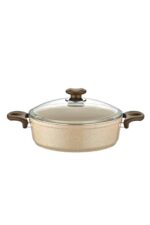Gülsan Safran Krem Granit Basık Pilav Tenceresi 26 cm