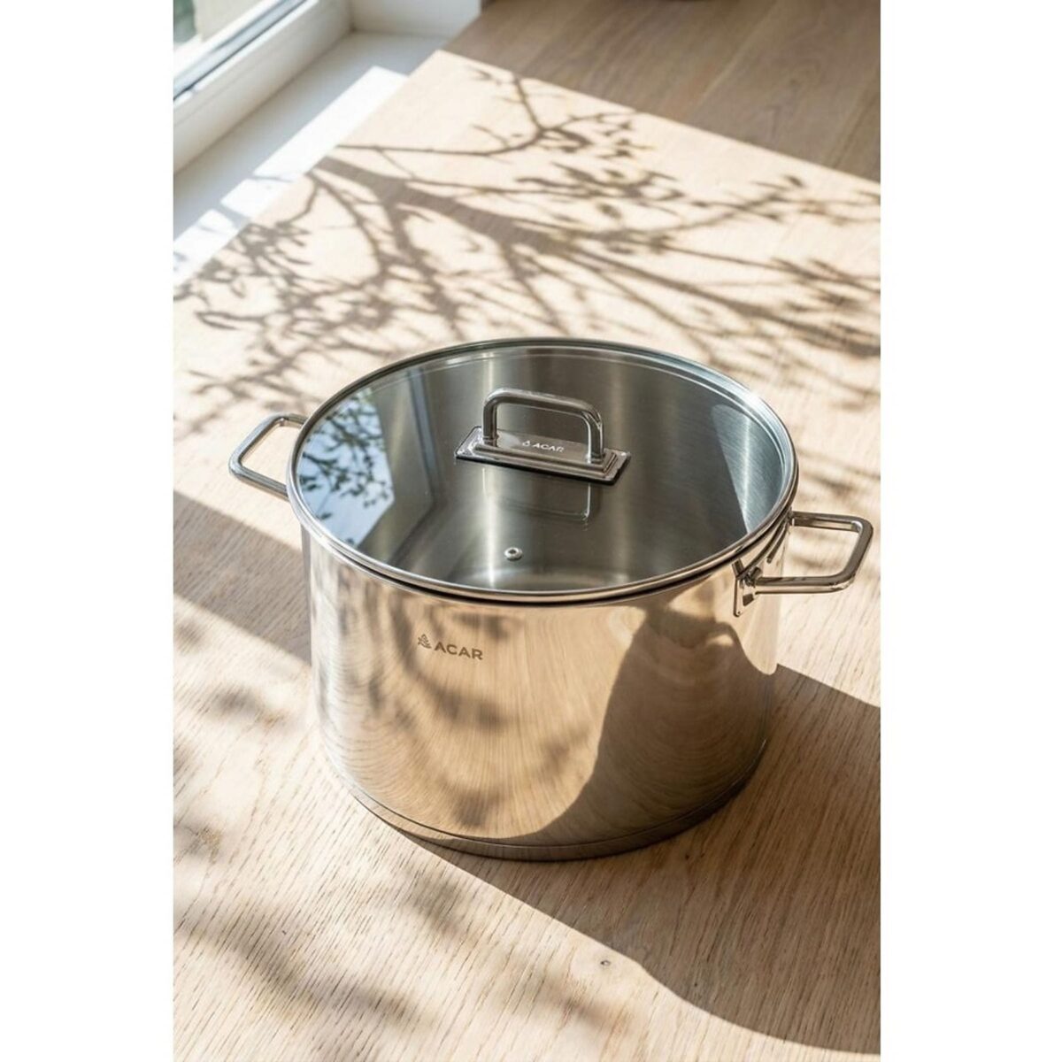 image1-520 ACAR Karat 30 cm Çelik Derin Tencere 13.5 Lt Gri - Görsel 1