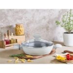 Falez Liva Seramik Yapışmaz Basık Tencere Krem 26 cm 2.9 L