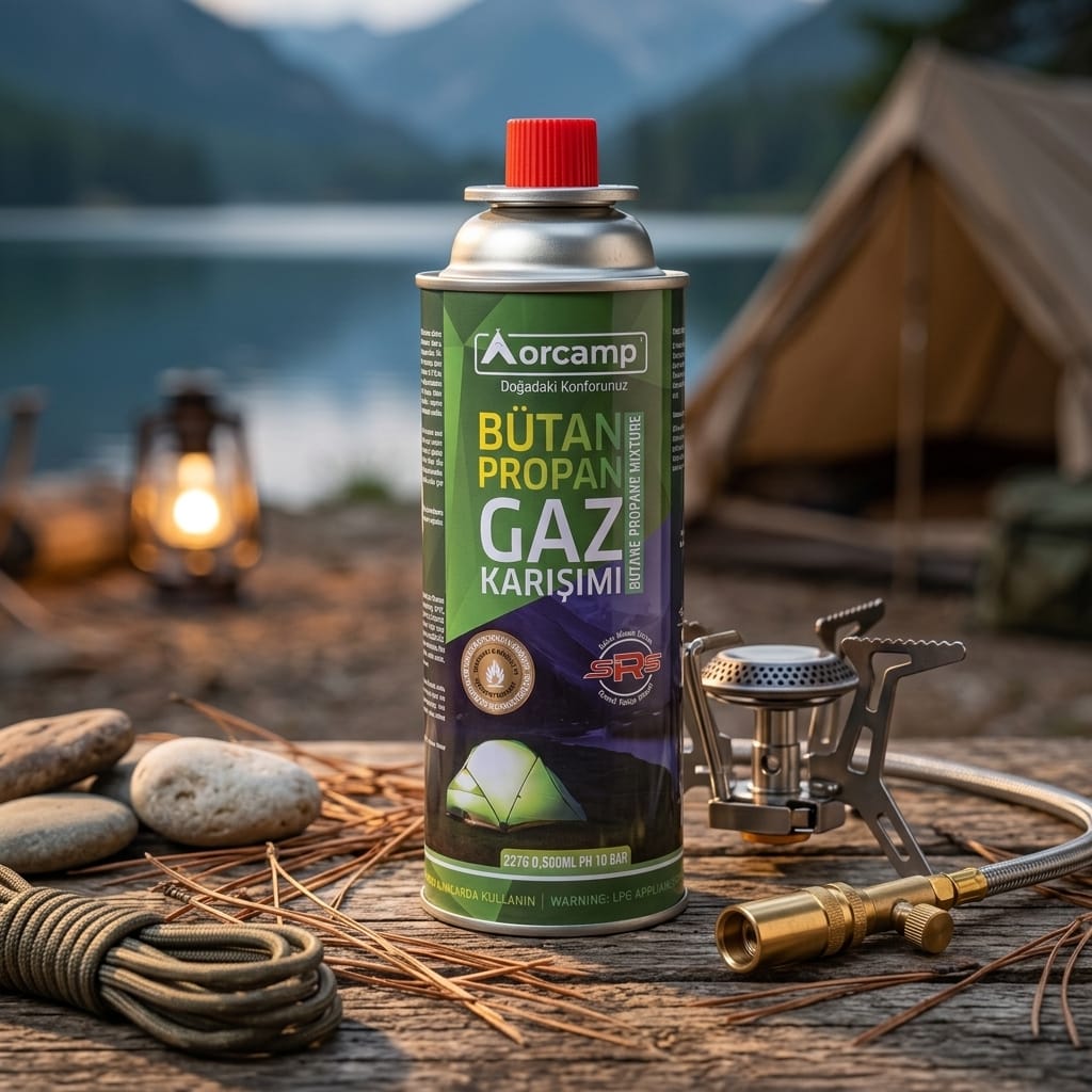 Aorcamp 227g Bütan Propan Gaz Kartuşu - Güvenlik Sistemli