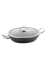 Lines Menemen Aşkı Cam Kapaklı Siyah Granit Tava 22 cm