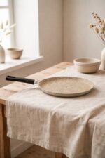 Falez Creamy Granit Krep Tava 24 cm Krem