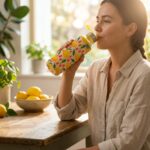 Tohana H2O Limon Desenli Kılıflı Cam Matara 500 ML - Görsel 2