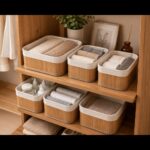 5'li Bambu Sepet Seti Çok Amaçlı Düzenleyici Organizer Banyo Mutfak Sepeti - Görsel 2