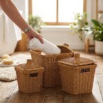 MIEN-1575 RATTAN 3LÜ KAPAKLI SEPET ORGANİZER - Görsel 2