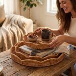 MIEN Yuvarlak Rattan Tepsi 3'lü Seti BB6071 - Görsel 2