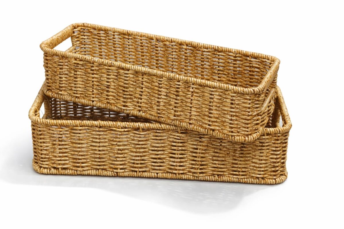 Mien BB6073 2'li Dikdörtgen Rattan Organizer Sepet - Görsel 2