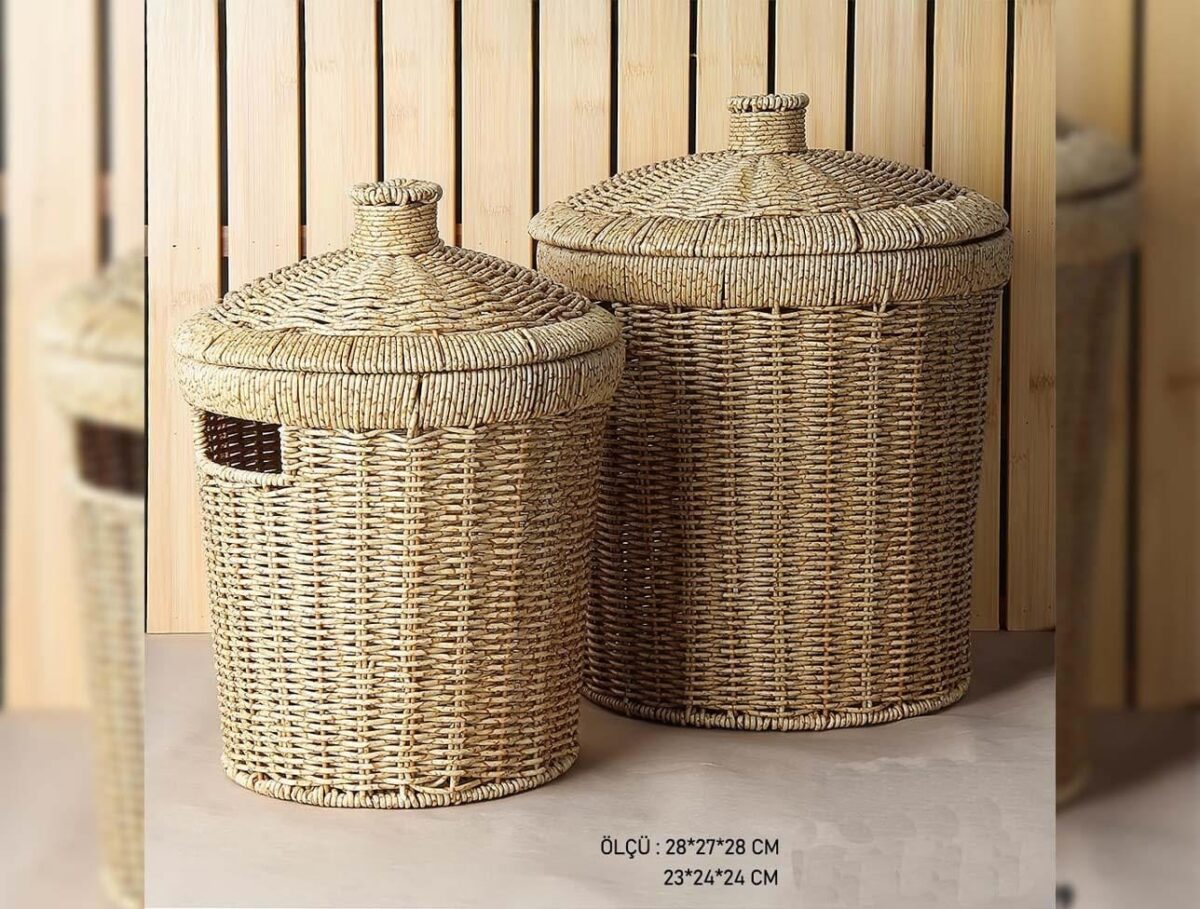 Mien Konik İkili Hasır Rattan Sepet Patates Soğanlık 23 Litre - Görsel 2