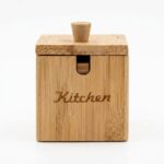 Molino Bambu Kare Kaşıklı Kapaklı Baharatlık 8x8 cm MLN-30457 - Görsel 2