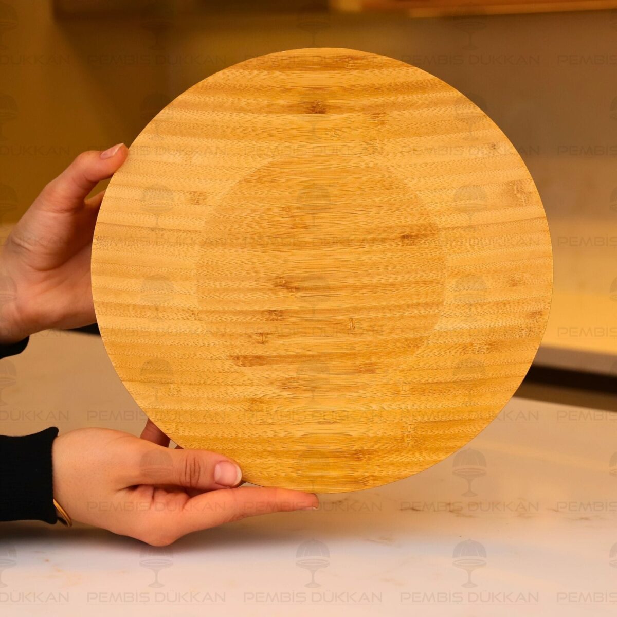 Mien 7B218 Doğal Bambu Tabak 26 cm - Görsel 2