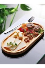 Mien 245 Doğal Bambu Oval Sunum Tabağı 26x14 cm Ahşap Rengi - Görsel 2