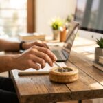 MİEN Bambum Doğal Bambu Ofis Küllük - Görsel 2